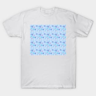 Butterflies and Sparkles Blue Pattern T-Shirt